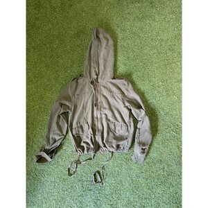 Timing Hooded Jacket Women's Small Olive‎ Green Casual Zip-Up Lightweight Coat
